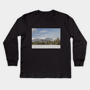 Winter Wonderland in Wyoming! Kids Long Sleeve T-Shirt